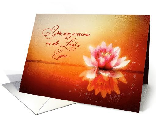 Christian Final Good-Bye, End of Life, Hospice, Lotus, Scripture card