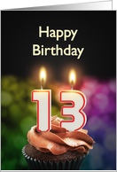 13th birthday with candles card