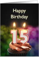 15th birthday with candles card