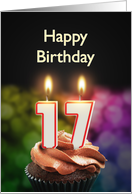 17th birthday with candles card