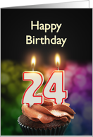 24th birthday with candles card