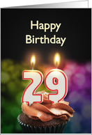 29th birthday with candles card