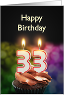 33rd birthday with candles card
