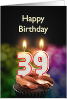 39th birthday with candles card