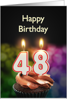 48th birthday with candles card