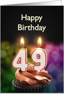 49th birthday with candles card