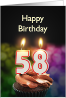 58th birthday with candles card