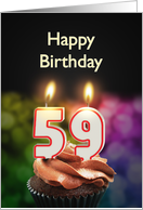 59th birthday with candles card