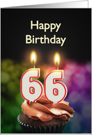 66th birthday with candles card