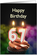 67th birthday with candles card