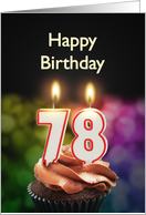 78th birthday with candles card