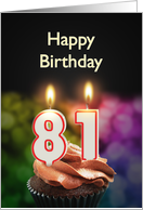 81st birthday with candles card