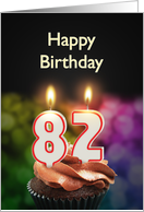 82nd birthday with candles card