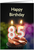 85th birthday with candles card