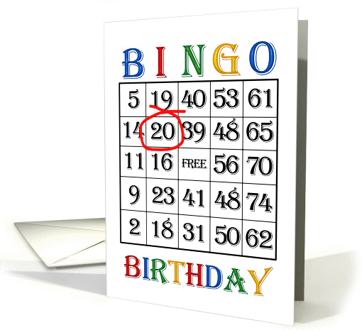 20th Birthday Bingo card (1375074)