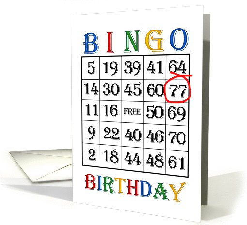77th Birthday Bingo card (1375318)