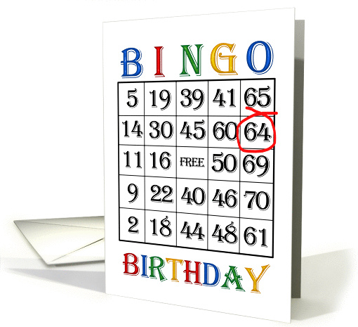 64th Birthday Bingo card (1375350)