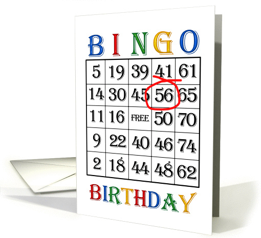 56th Birthday Bingo card (1375562)