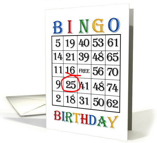 25th Birthday Bingo card (1375682)