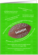 Football jokes birthday card for a godfather card