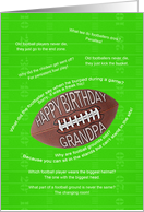 Football jokes birthday card for a grandpa card