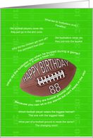 88th birthday, awfull football jokes card