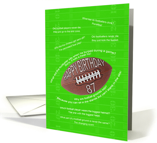 87th birthday, awfull football jokes card (1378030)