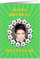 Add a picture, Super Star soccer birthday card
