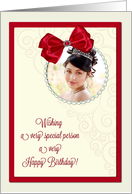 Add a picture, Birthday card with bow card