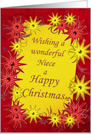 For Niece, bright stars Christmas card. card