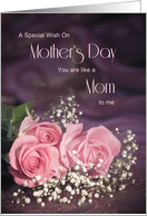 Like a mom to me, a special wish on Mother’s Day with roses card