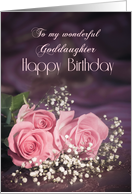 For goddaughter, Happy birthday with roses card