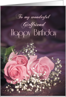 For girlfriend, Happy birthday with roses card