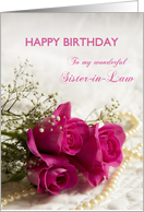 For sister-in-law, Happy birthday with roses card