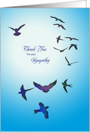 Thank you for sympathy card with birds card