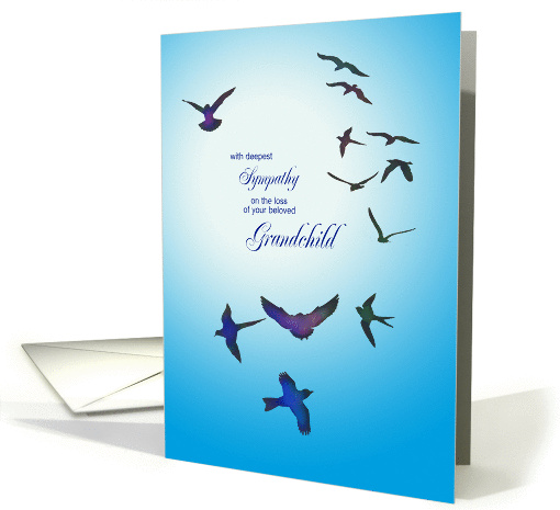 Sympathy for loss of a grandchild card with birds card (1423692)