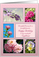 Neighbour (british spelling), beautiful flowers birthday card