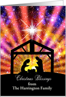 Add your name, Nativity at sunset Christmas card