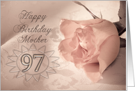 97th birthday for mother with a delicate rose card