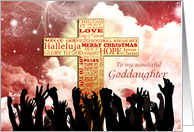Goddaughter, A Christmas cross with cheering crowds card