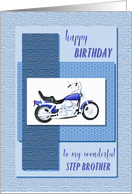 Step brother, motor bike birthday card