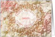 Add a Name Birthday, Pearls and Petals card