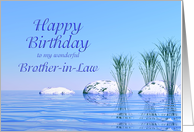 For a Brother-in-Law, a Spa Like,Tranquil, Blue Birthday card