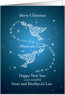Sister and Brother-in-Law, Doves of Peace Christmas card