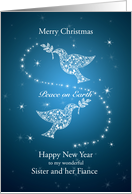 Sister and Fiance, Doves of Peace Christmas card
