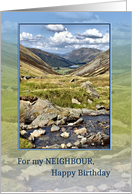 Neighbour,Birthday, Mountain Landscape card