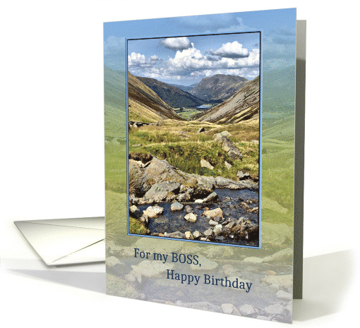 Birthday for a Boss featuring a Mountain Landscape card (1556544)