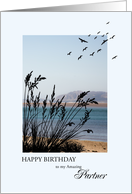 Partner, Birthday, Seaside Scene card