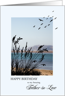 Fathr-in-Law Birthday, Seaside Scene card
