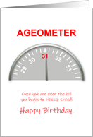 31st Birthday, Ageometer Reading card